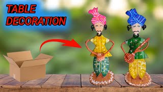 hand craft table decorationcardboard showpiece Diy [upl. by Ayamat880]