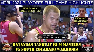 2024 MPBL 𝗦𝗢𝗨𝗧𝗛 𝗦𝗙 G3  South Cotabato 🔴 vs Batangas City🍹 Full Game Highlights  November 07 2024 [upl. by Nere]