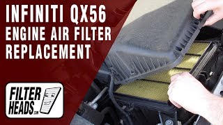 How to Replace Engine Air Filter 2012 Infiniti QX56 V8 56L [upl. by Bonney298]