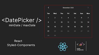 Date Picker From Scratch  React [upl. by Auj915]