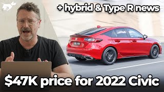 Honda Civic 2022 pricing Type R and hybrid release date news  is 47K justified  Chasing Cars [upl. by Liman]