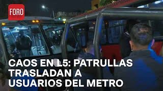 Usuarios de Línea 5 del Metro son trasladados en patrullas tras accidente de tráiler  Las Noticias [upl. by Bekaj]