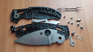 Spyderco Manix 2 Lightweight disassembly  розбирання ножа Spyderco Manix 2 Lightweight [upl. by Seldon701]