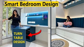 Bedroom Interior Design 10x10  Bedroom Design Ideas for small rooms Smart Study Table design ideas [upl. by Gurney]