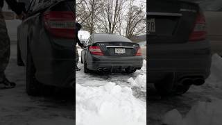 Mercedes Benz W204 C63 AMG Straight Pipe Cold Start [upl. by Eilegna]