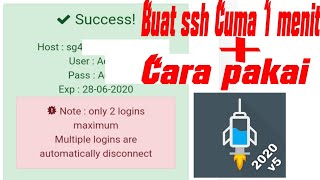 Cara buat akun ssh dan Menggunakannya langsung di Http injector [upl. by Honora815]