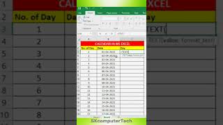 How To Create Calendar In MS Excel Main Calendar Kase Banaye  excel shortsfeed viralshort [upl. by Lief]