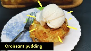 Croissant pudding  quick and easy  ZAIQA GHAR [upl. by Ainnat544]