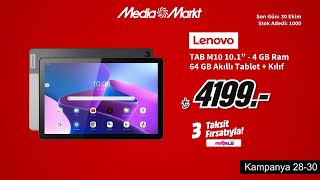 İhtiyaçlar sizde teknolojiler MediaMarkt’ta  Lenovo Tab 64HB Akıllı Tablet kılıf 4199TL [upl. by Gannie]