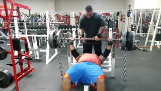 Julius Maddox bench press 495lbs with 23lb Chains [upl. by Strephonn]