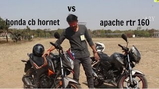 honda cb hornet 160r vs tvs apache rtr 160 [upl. by Glynnis]