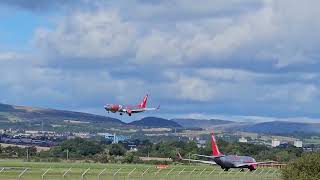 Cool livery of Jet2com Boeing 7378H6 GJZDG landing in Glasgow Int Airport from Alicante aviation [upl. by Brennan]