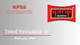 2024 KPSS Matematik Temel Kavramlar Soru Çözüm 2 quotYargı Akademiquot [upl. by Boorer]