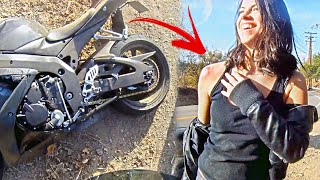 BIKER GIRL ISNT SCARED OF ANYTHING  Crazy Motorcycle Moments  Ep327 [upl. by Anneis229]