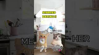 STARTED DATING VS 2 YEATS LATER cat catcouple catmemes [upl. by Duane207]