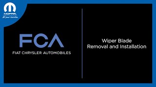 Wiper Blade Removal and Installation  How To  2025 FCA Vehicles [upl. by Bondy]