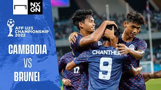 AFF U23 Championship 2022  Cambodia vs Brunei highlights [upl. by Noorah]