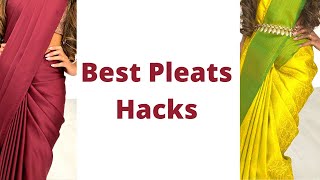 Best Pleats Hacks  How to wear Saree for Beginners  Easy Saree Draping Tutorial  Tia Bhuva [upl. by Zelazny182]