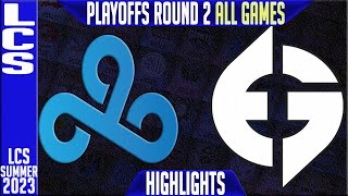 C9 vs EG Highlights ALL GAMES  LCS Summer 2023 Playoffs Upper RND 2  Cloud9 vs Evil Geniuses [upl. by Analart]