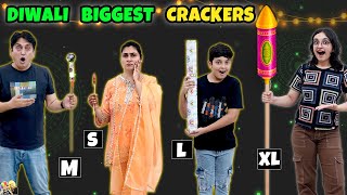 DIWALI BIGGEST CRACKERS  S M L XL Crackers  Diwali Celebration with family  Aayu and Pihu Show [upl. by Sivatnod]