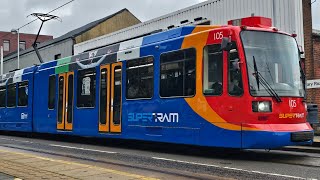 Sheffield SuperTram 105 From Middlewood To Meadowhall [upl. by Reeta949]