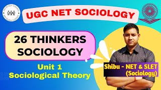 UGC NET Sociology  Unit 1 Revision  26 Thinkers of Sociology  Important concepts and Books [upl. by Aiyram]