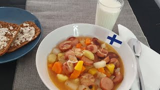 How to make Finnish Sausage Soup  Makkarakeitto recipe [upl. by Hedges]