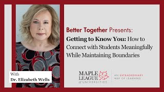 Getting to Know You How to Connect with Students Meaningfully While Maintaining Boundaries [upl. by Marco]