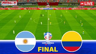 LIVE  ARGENTINA vs COLOMBIA  FINAL COPA AMERICA 2024 USA  EN VIVO Full Match  PES Gameplay [upl. by Einalem438]