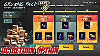 NEW GROWING PACK EVENT EXPLAIN IN PUBG MOBILE  UC RETURN OPTION GROWING PACK EVENT [upl. by Etnaid]