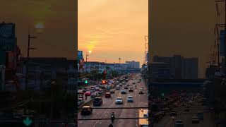 Sunset Road  Highway Traffic Sounds City Night [upl. by Sicard]