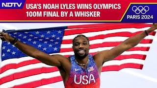 Noah Lyles USA  USAs Noah Lyles Wins Olympics 100m Final By A Whisker [upl. by Hyacinthie915]