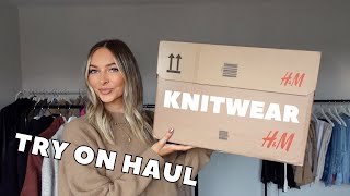 NEW IN HampM KNITWEAR HAUL  AUTUMNWINTER OUTFIT INSPO [upl. by Cuda]