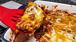 BEEF ENCHILADAS  Easy Enchilada Sauce Recipe  How To Make Cheesy Baked Enchiladas [upl. by Alehc]