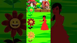 gudiya ne flower ko chuu kr apna rang badal liya cartoon flowers animation [upl. by Uah]