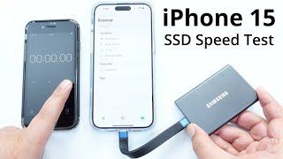 iPhone 15 Pro Max SSD Speed Test With a 1TB Samsung T7 External USBC SSD Storage Drive [upl. by Siloa815]