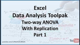 Excel Data Analysis Toolpak A Twoway ANOVA with Replication  Part 1 [upl. by Neff757]