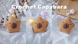 Star shaped crochet Capybara amigurumi keychain ⭐️◞♡ [upl. by Refotsirc]