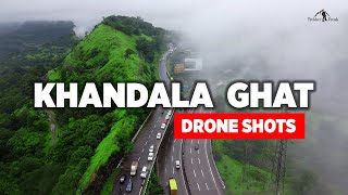 KHANDALA GHAT in Monsoon  खंडाला घाट  Kune Waterfall  Drone Shots  Lonavala Hill Station [upl. by Spanjian307]