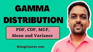 Gamma Distribution in Hindi  PDF  CDF  MGF  MEAN and VARIANCE  CONSTANT Gourav Manjrekar [upl. by Dorraj]