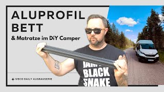 HOW TO leichtes Aluprofil Bett amp Matratze DIY Camper  diycamper camperausbau ivecodaily [upl. by Refenej238]