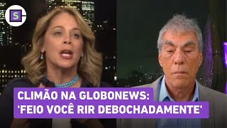 GloboNews Demetrio e Sandra Coutinho discutem ao vivo Feio você rir debochadamente [upl. by Akerdnahs317]