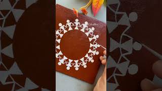 Warli art warli canvas painting ideas youtubeshorts shorts warliart painting [upl. by Minette]