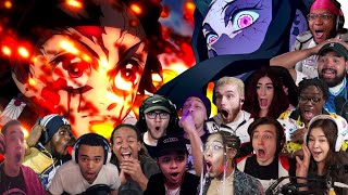 TANJIRO amp NEZUKO VS DAKI DEMON SLAYER SEASON 2 EPISODE 13 ULTIMATE REACTION COMPILATION [upl. by Viafore]