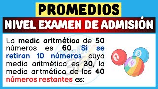 Promedios  Media Aritmética  Ejercicio Nivel Examen de Admisión📄 [upl. by Aerdnod]