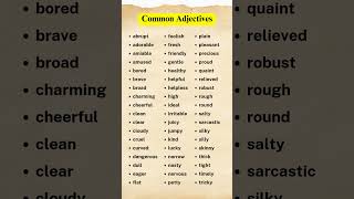 Common Adjectives in English Learn with Examples adjective vocabulary learningenglish grammar [upl. by Atilamrac]