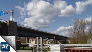 Anhebung der Schiersteiner Brücke im Zeitraffer [upl. by Omissam]