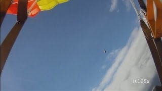 Meteorite filmed by skydiver Footage of hurtling black rock filmed over Norway [upl. by Quintin]