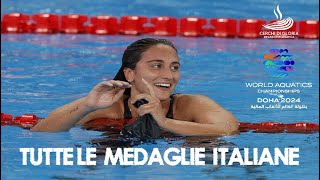 Mondiali Nuoto 2024 Tutte le medaglie vinte dallItalia a Doha [upl. by Anirehc897]