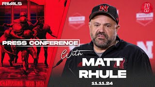 Nebraska Football Matt Rhule announces Dana Holgorsen will call plays serve as OC Nov 11 2024 [upl. by Donough880]